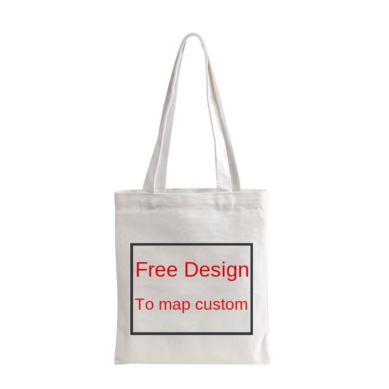 High Quality Custom Logo Printed Recyclable Designer Canvas Bag Plain Natural Cotton Large Canvas Shopping Tote Bag